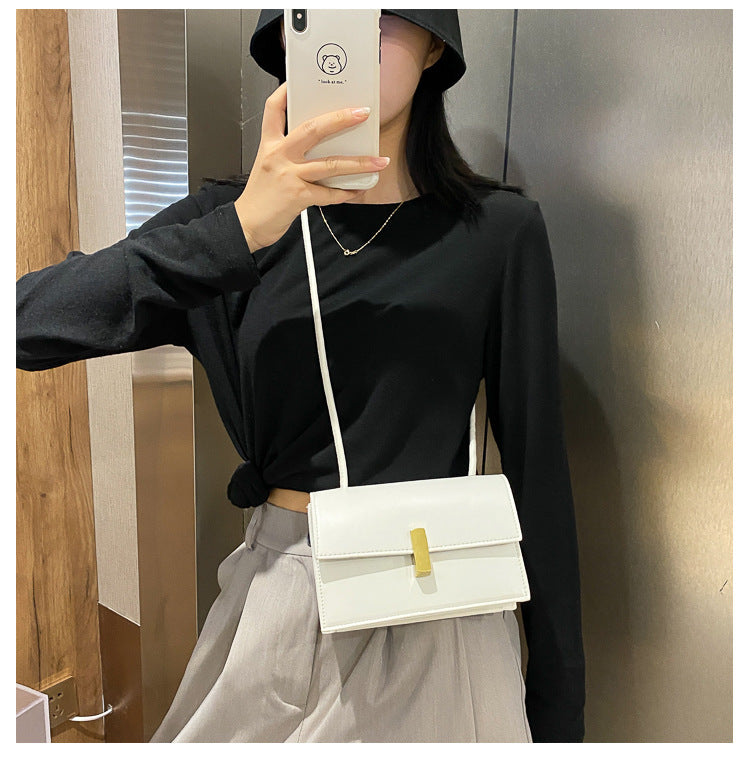 Lock leather shoulder bag messenger female bag