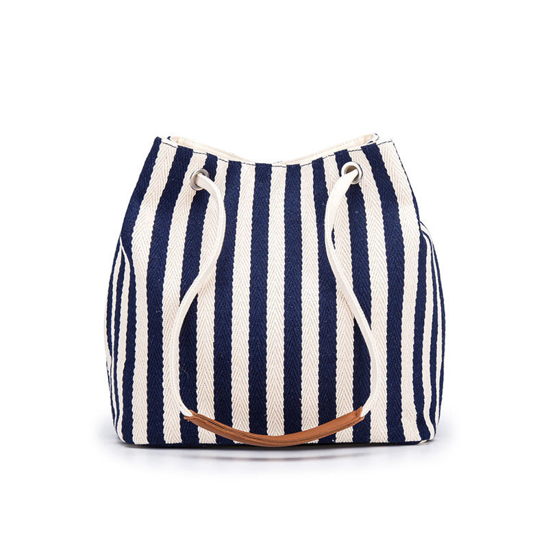 Crossbody Portable Striped Simple Canvas Bag