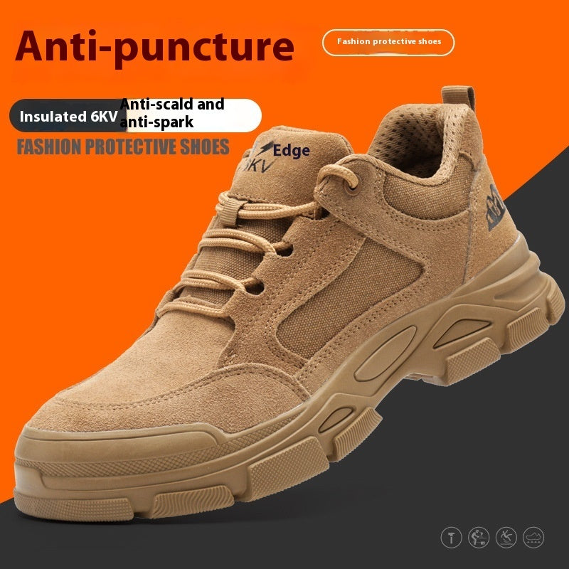 Men's Anti-smash And Anti-puncture Lightweight Wear-resistant Insulated Work Shoes