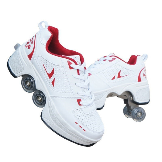 Four wheeled tiktok shoes for men and women pulley-Aria Doejay