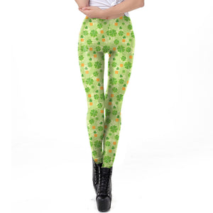 Holiday Printed Pencil High Waisted Slim Women's Leggings-Aria Doejay