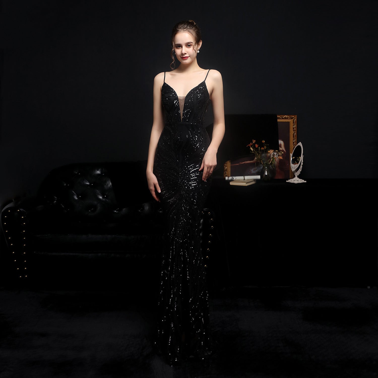 New Sequined Mermaid Evening Dress-Aria Doejay