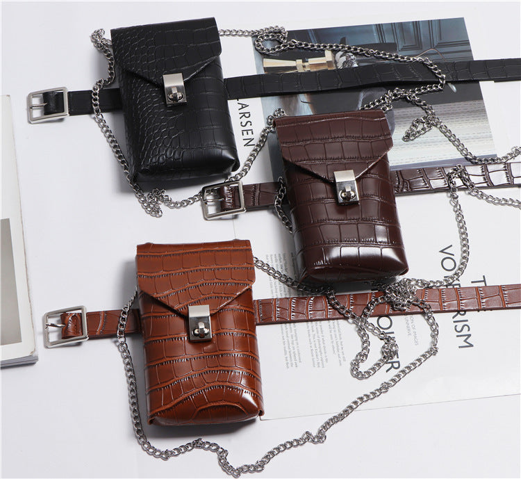 New Fashion All-match Pattern PU Leather Belt Bag