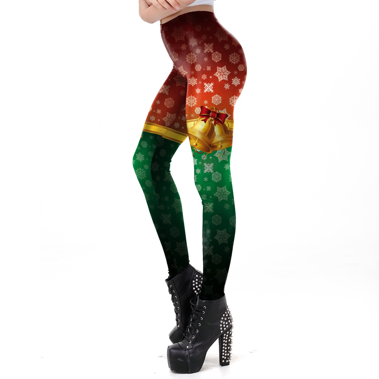 Christmas digital print tight leggings-Aria Doejay