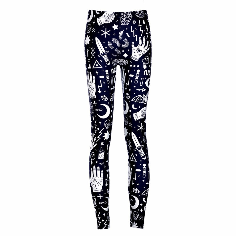 Digital printing leggings tights nine pants women-Aria Doejay