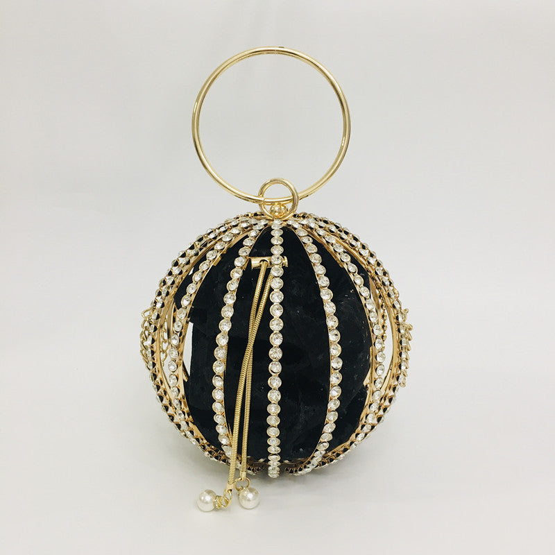 Hollow diamond ball bag dinner bag bird cage bun mother bag handbag