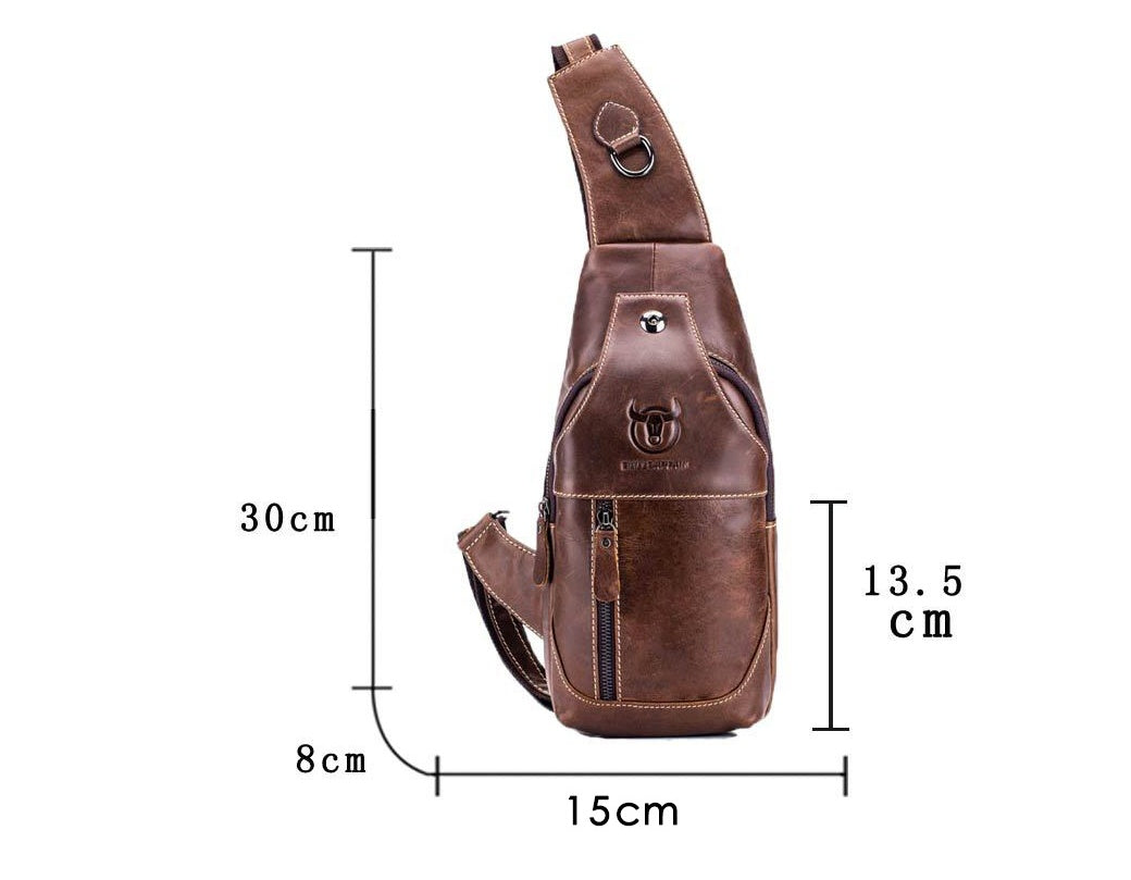 Men's Leather Shoulder Crossbody Leather Chest Bag