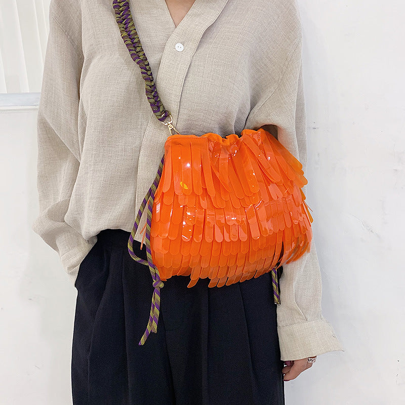 All-match shoulder messenger bag hit color jelly bag