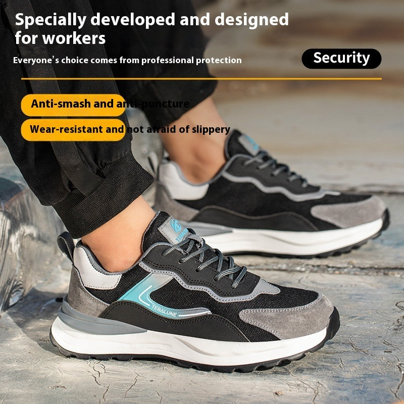 Men's Breathable Anti-smash Anti-puncture Anti-slip Wear-resistant Work Shoes