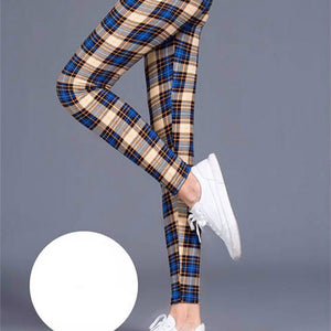 Milk silk check leggings-Aria Doejay