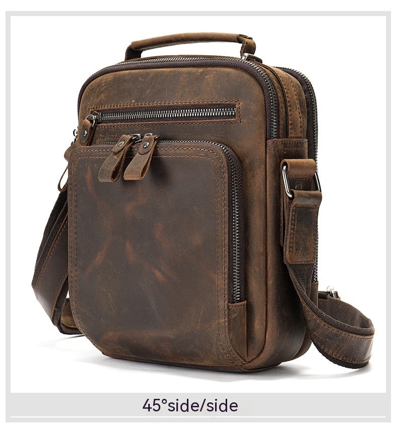 Leather Large-capacity Retro Shoulder Messenger Bag