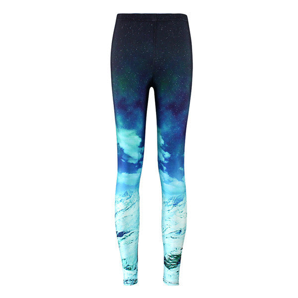 Women Hot Leggings Digital Print Ice and Snow-Aria Doejay