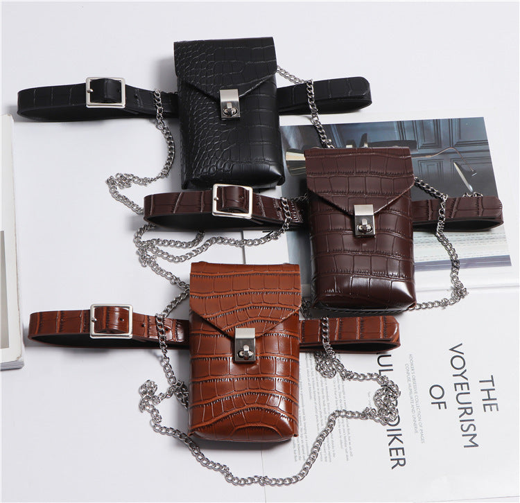 New Fashion All-match Pattern PU Leather Belt Bag