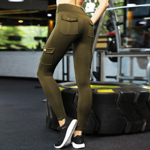 Military wind peach hip yoga pants-Aria Doejay