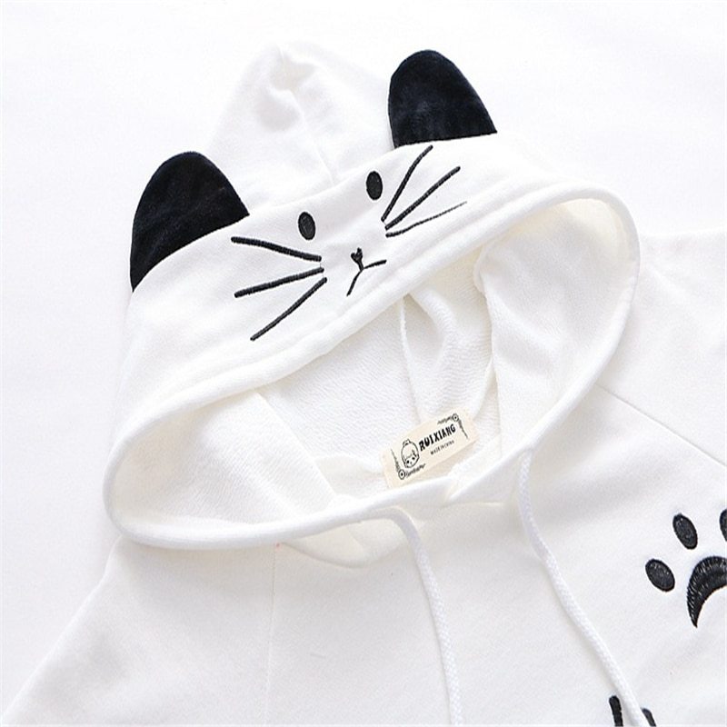 Cartoon cat paw print cape shawl T-shirt-Aria Doejay