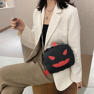 Super Fire Spoof Pumpkin Bat Pu Crossbody Bag