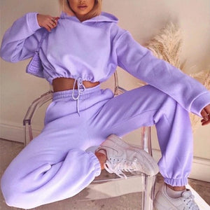 Jogging Suits For Women 2 Piece Sweatsuits Tracksuits Sexy Long Sleeve HoodieCasual Fitness Sportswear-Aria Doejay