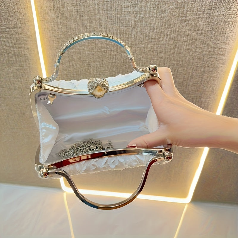 Banquet Handbag Socialite Evening Gown Pleated Handbag Cheongsam Bag Crossbody Dinner Bag