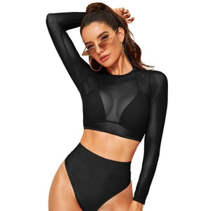 New European And American Split Swimsuit Mesh Bikini-Aria Doejay