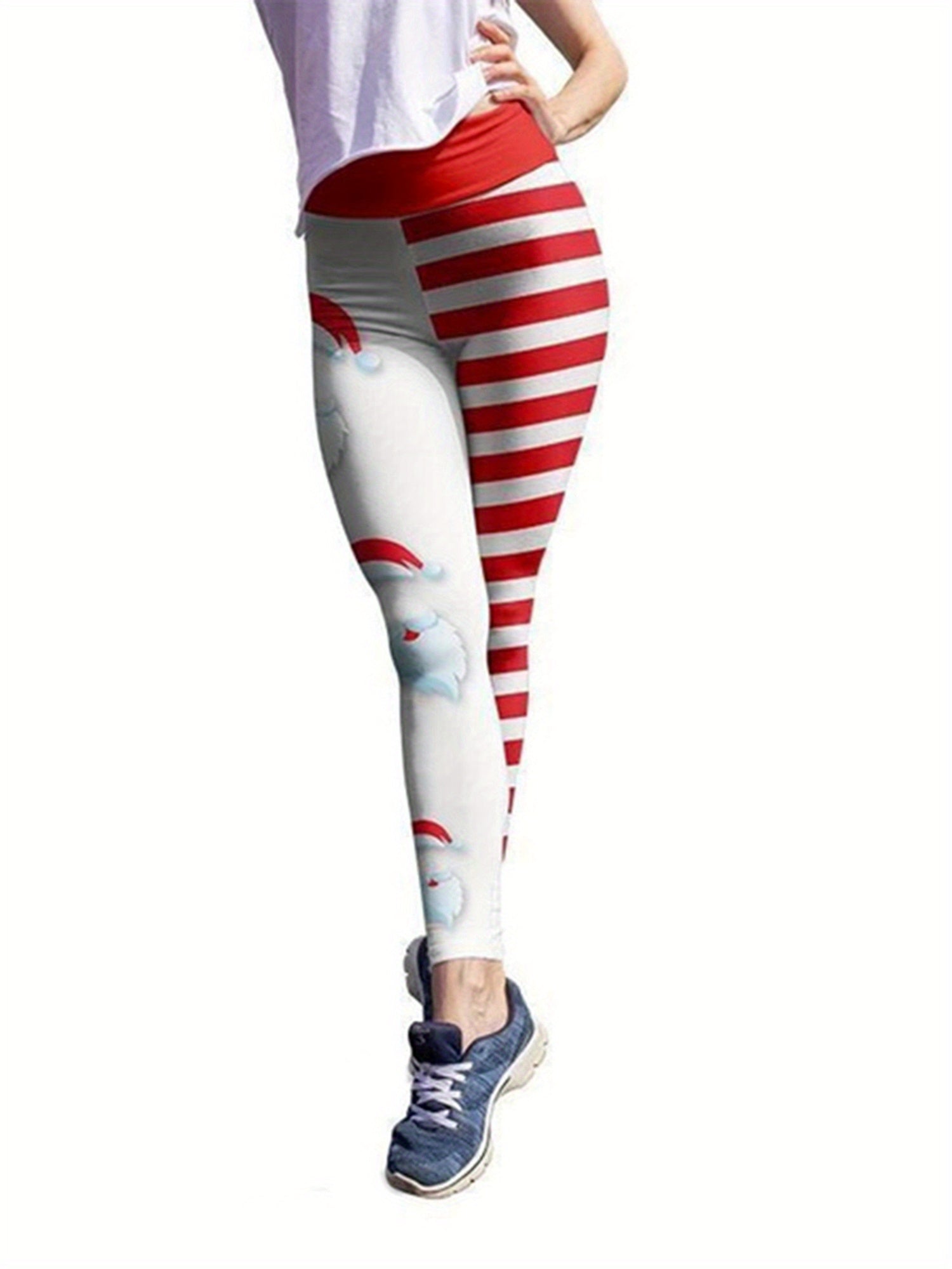 Women Christmas Leggings, Fashion Holiday Printed High Waist Compression Skinny Workout Athletic Pants