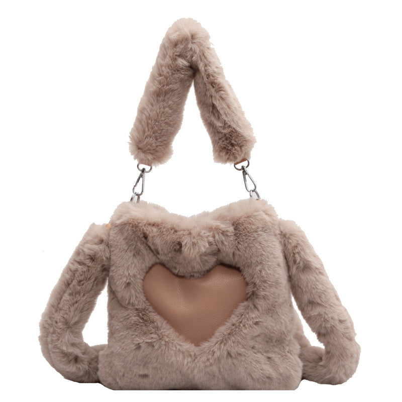 Love Handbags Winter Plush Shoulder Bags For Women