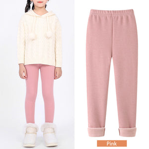 FallWinter Hot-selling Girls' Leggings Fleece-lined Warm Cropped Pants-Aria Doejay