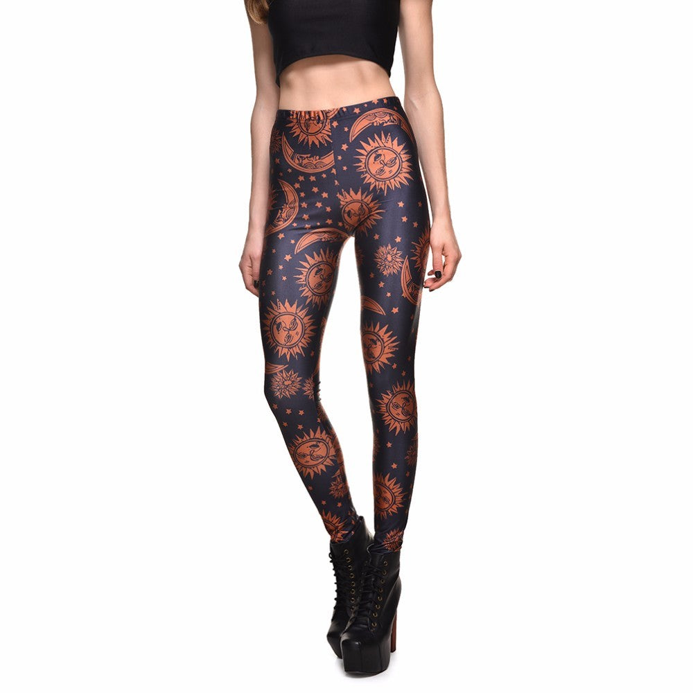 Digital printing leggings tights nine pants women-Aria Doejay