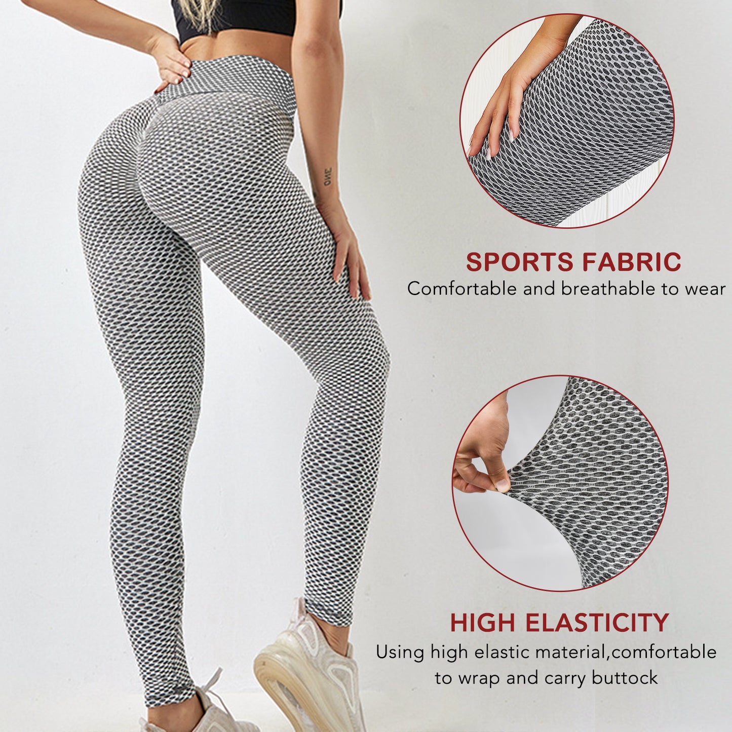 TIK Tok Leggings Women Butt Lifting Workout Tights Plus Size Sports High Waist Yoga Pants-Aria Doejay