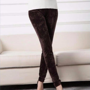 Double-faced Velvet High Stretch Leggings Women's Gold Velvet Slim High Waist-Aria Doejay