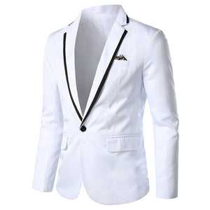 Men's Casual Single Button Suits Men's Slim Groomsmen Dresses-Aria Doejay