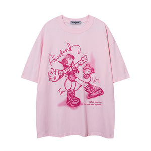 Cartoon Cotton T-shirt For Men And Women-Aria Doejay