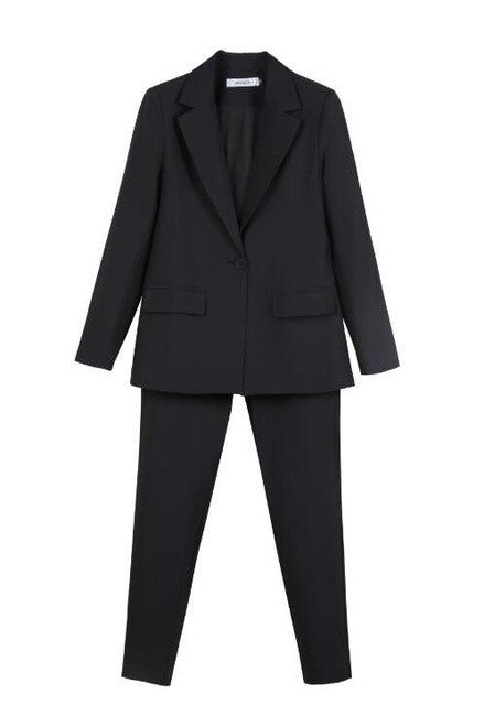 New Work Pant Suits Piece Set For Women Business Interview-Aria Doejay