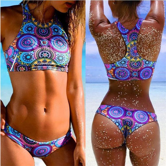 New Low Waist Triangle Bikinis High Neck Brazilian Swimwear Swimsuit Swimsuit Bikini Set Brazilian Beachwear Biquini-Aria Doejay