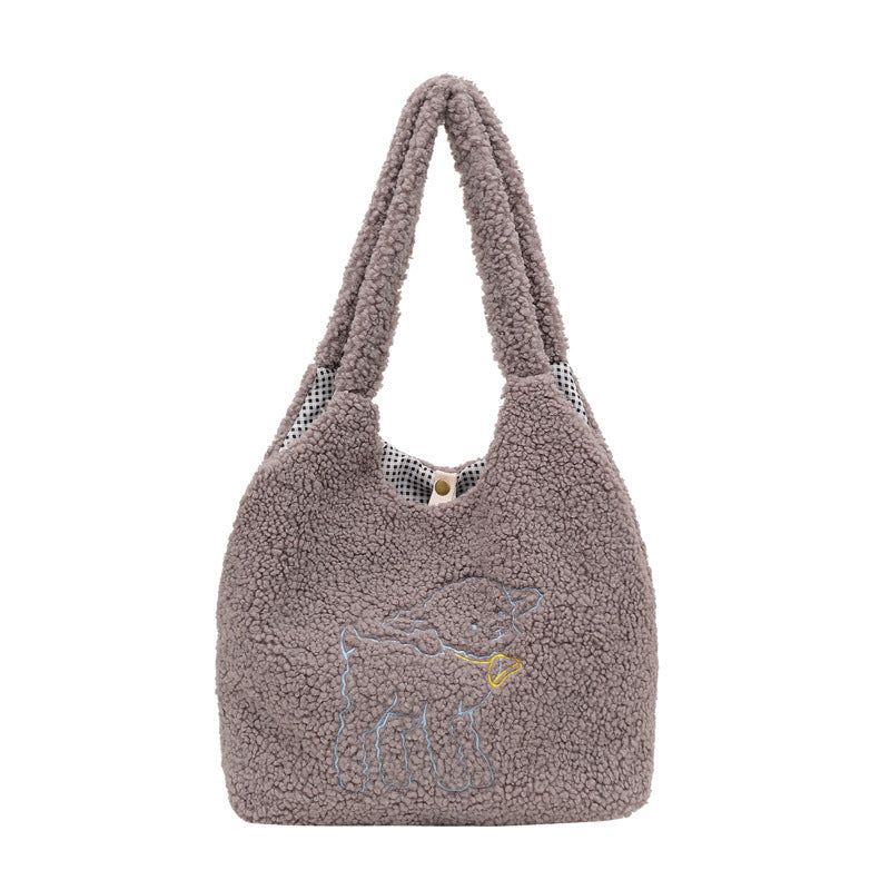 Lamb Bags Winter Shoulder Bag For Women Shopping Hnadbags