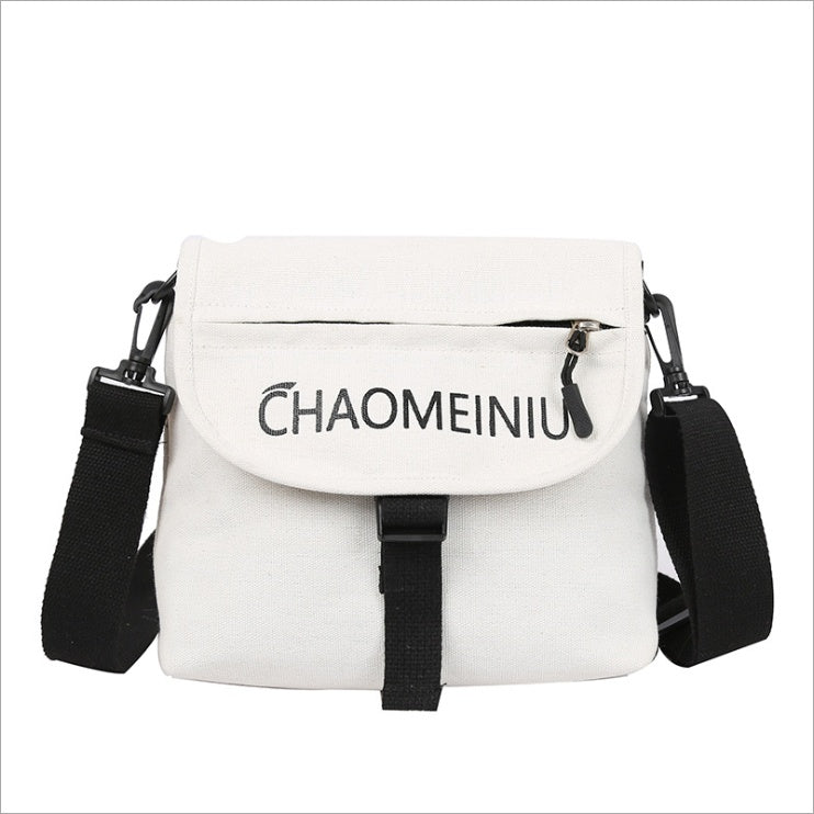 Korean embroidery canvas bag canvas bag women's single shoulder bag cross body bag laptop bag