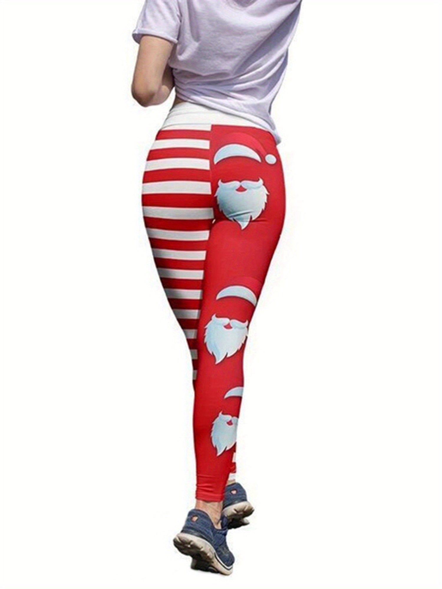 Women Christmas Leggings, Fashion Holiday Printed High Waist Compression Skinny Workout Athletic Pants