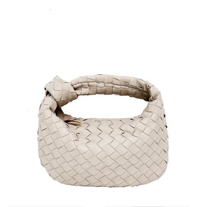 Woven Croissant Knotted Handbag Underarm Hand Bag-Aria Doejay