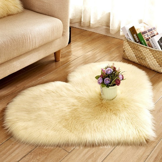 Plush Heart Shaped Carpet Non-Slip Mat Fluffy Rug Floor Mat Blanket Sofa Cushion Foot Pad Carpets For Living Room Home Decor-Aria Doejay