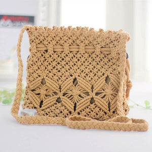 Knitted Tassel Bag Beach Women Bag woven Bag-Aria Doejay