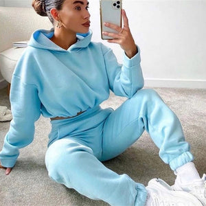 Jogging Suits For Women 2 Piece Sweatsuits Tracksuits Sexy Long Sleeve HoodieCasual Fitness Sportswear-Aria Doejay