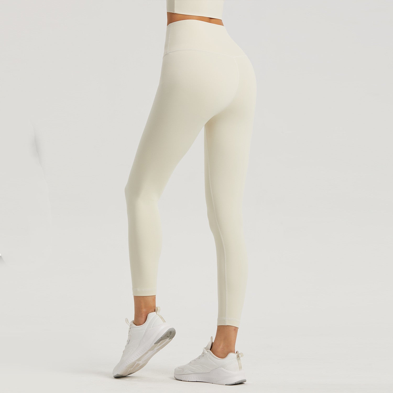 Lycra Pocket Peach High-waisted Nine-point Leggings-Aria Doejay