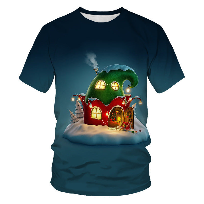 Christmas Support Customized Men's T-shirt 3D Digital Printing Short Sleeve-Aria Doejay