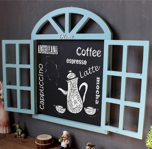 Wooden False Window Chalkboard Wall Decor-Aria Doejay