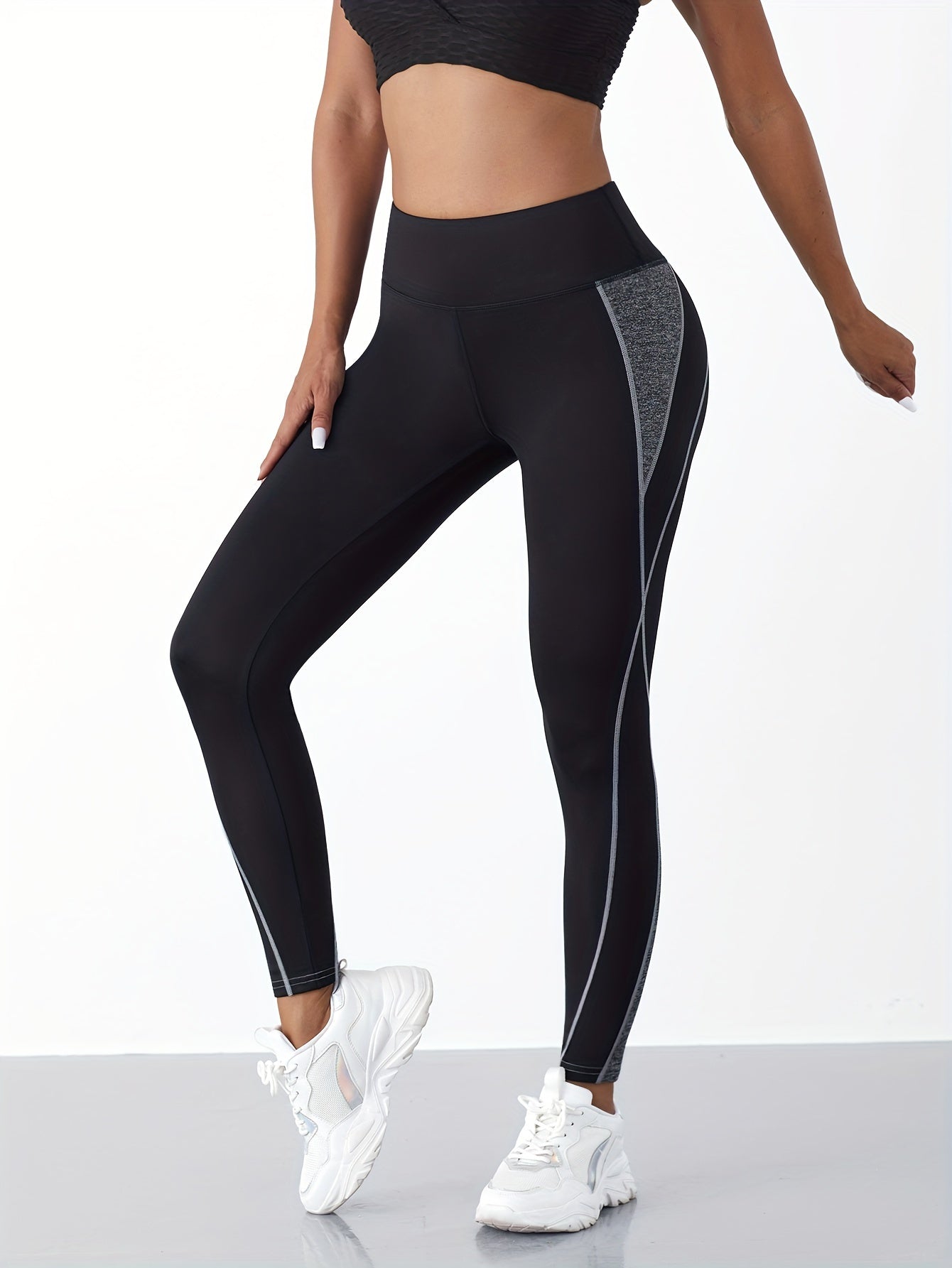 Women's Yoga Leggings With High Waistband, Moisture-Wicking, And Stretchy, Perfect For Outdoor Activities And Fitness