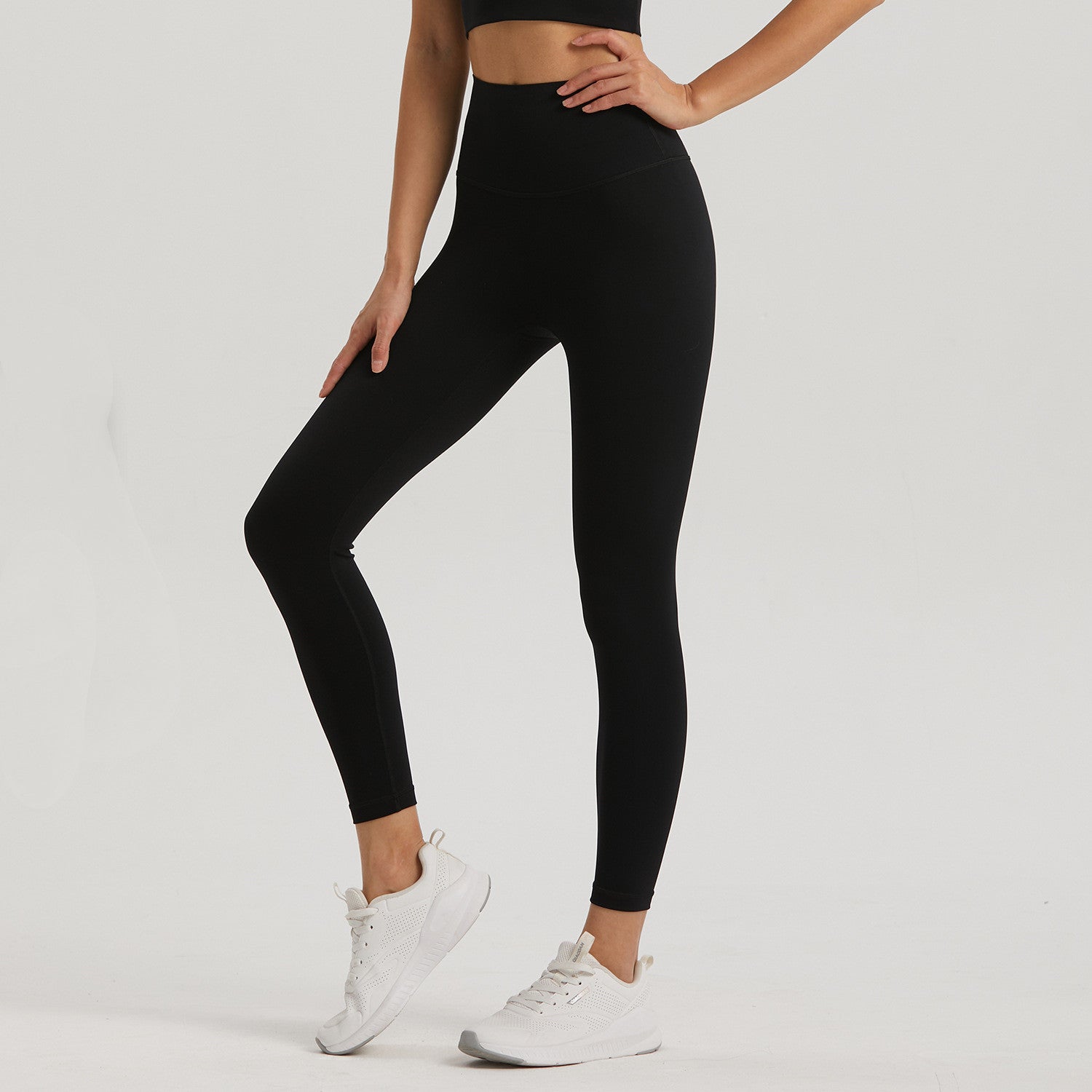 Lycra Pocket Peach High-waisted Nine-point Leggings-Aria Doejay