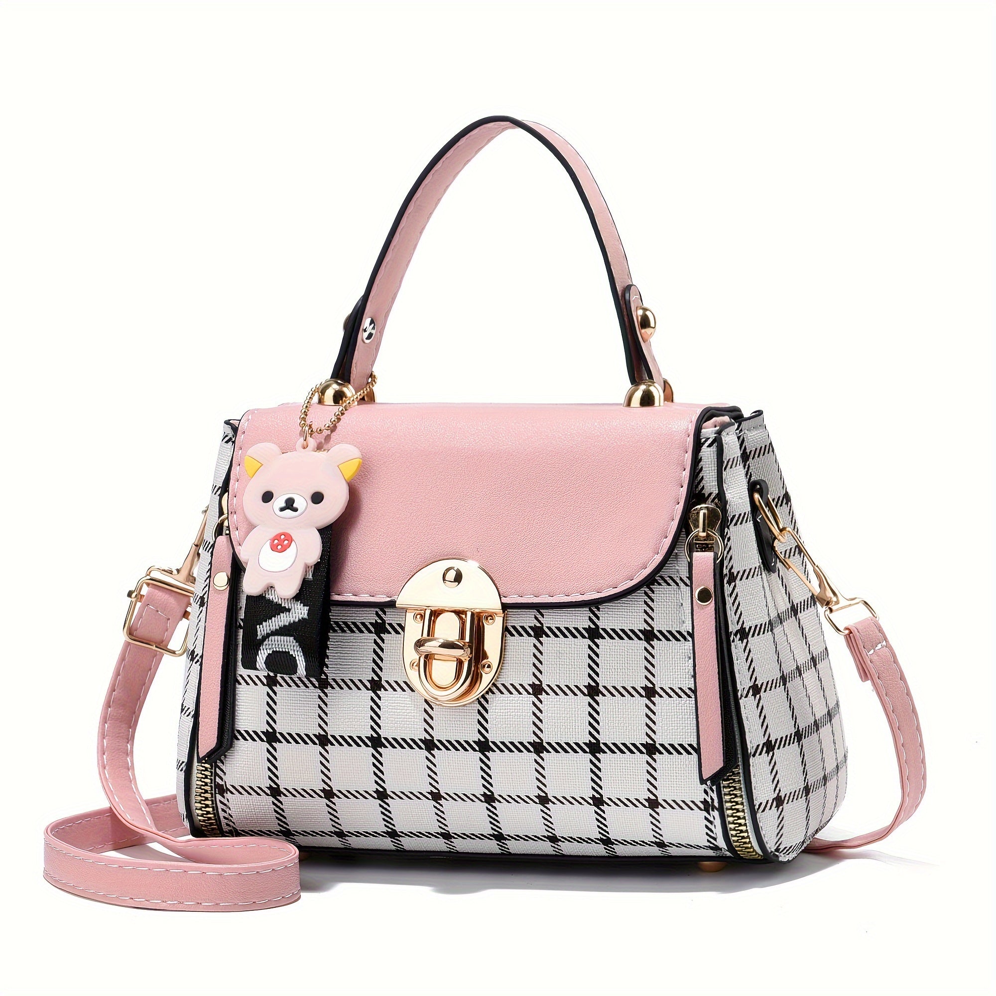 Small Purses And Handbags For Women, Fashion Crossbody Bag, Lightweight Shoulder Bag, Plaid Pattern Satchel