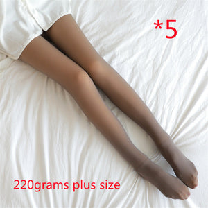 Fake Translucent Plus Size Leggings Fleece Lined Tights Fall And Winter Warm Fleece Pantyhose Women Fleece Lined Pantyhose Thermal Winter Tights-Aria Doejay