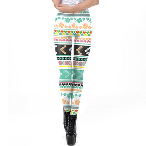 Holiday Printed Pencil High Waisted Slim Women's Leggings-Aria Doejay