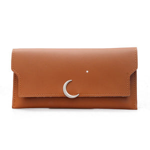 Star Moon Rivet Zipper Soft Leather Coin Wallet