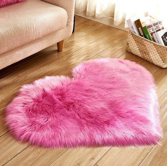 Plush Heart Shaped Carpet Non-Slip Mat Fluffy Rug Floor Mat Blanket Sofa Cushion Foot Pad Carpets For Living Room Home Decor-Aria Doejay